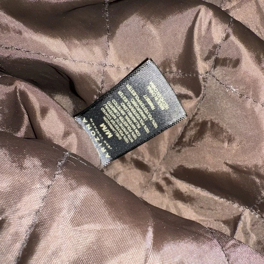 Vintage Arizona Faux Leather Jacket M Cafe Racer Moto Biker Striped Black Mens - Picture 6 of 8